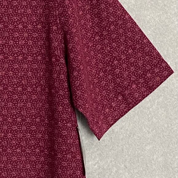 Alfani Men's Small Button-Up Casual Short Sleeve Shirt Maroon Banner Cotton NEW - Picture 5 of 12